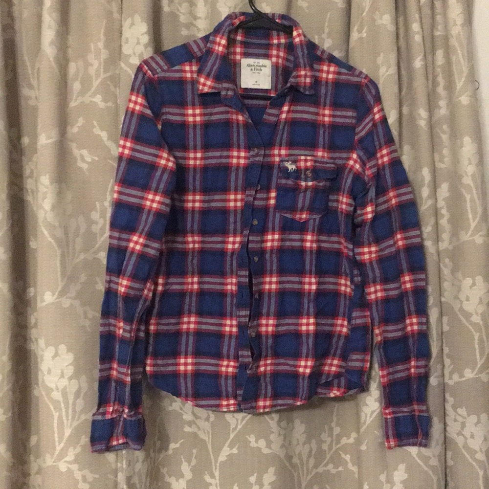 Abercrombie Flannel Blue and Red